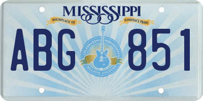 MS license plate ABG851