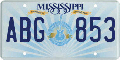 MS license plate ABG853