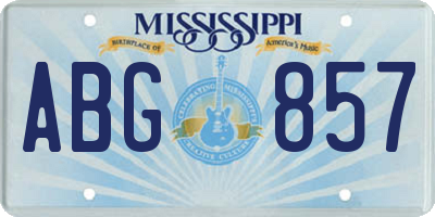 MS license plate ABG857