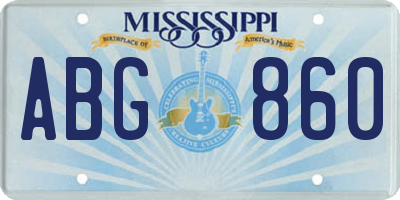 MS license plate ABG860