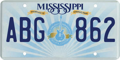 MS license plate ABG862