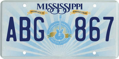 MS license plate ABG867