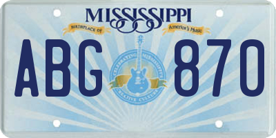 MS license plate ABG870