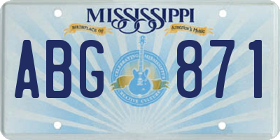 MS license plate ABG871