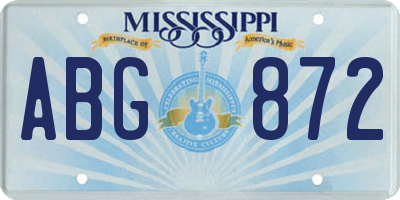 MS license plate ABG872