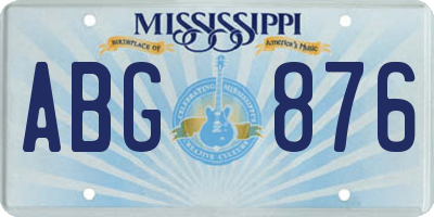 MS license plate ABG876