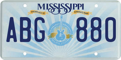 MS license plate ABG880