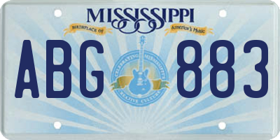 MS license plate ABG883