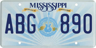MS license plate ABG890