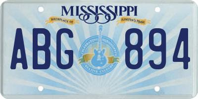 MS license plate ABG894