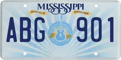 MS license plate ABG901
