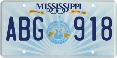MS license plate ABG918