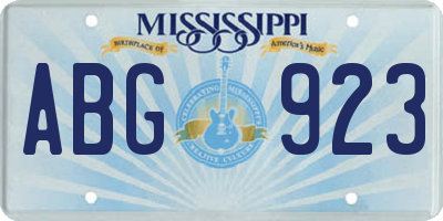 MS license plate ABG923