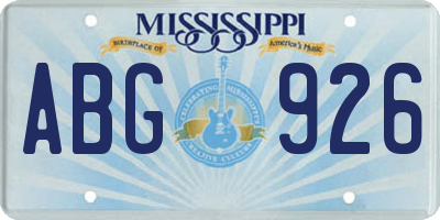 MS license plate ABG926