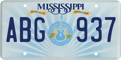 MS license plate ABG937