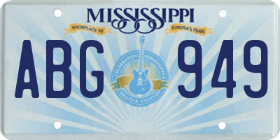 MS license plate ABG949