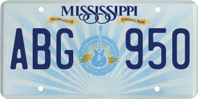 MS license plate ABG950