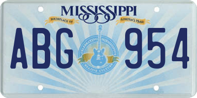 MS license plate ABG954