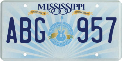 MS license plate ABG957