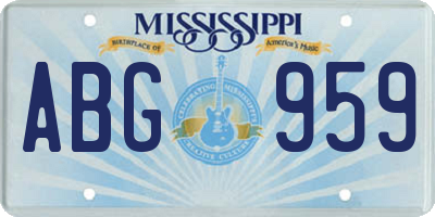 MS license plate ABG959