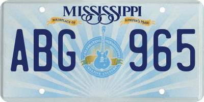MS license plate ABG965