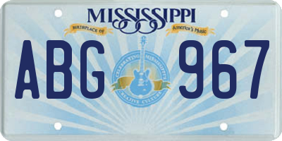 MS license plate ABG967