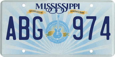 MS license plate ABG974