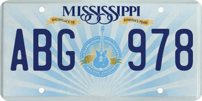 MS license plate ABG978