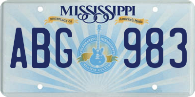 MS license plate ABG983