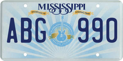 MS license plate ABG990