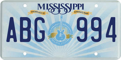 MS license plate ABG994