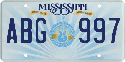 MS license plate ABG997