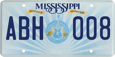 MS license plate ABH008