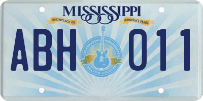 MS license plate ABH011