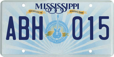 MS license plate ABH015