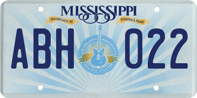 MS license plate ABH022