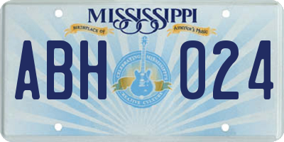 MS license plate ABH024