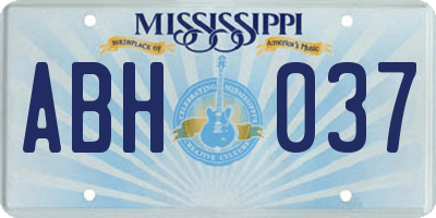 MS license plate ABH037