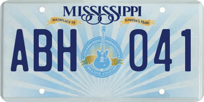 MS license plate ABH041