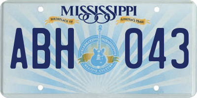 MS license plate ABH043