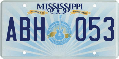 MS license plate ABH053