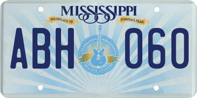 MS license plate ABH060