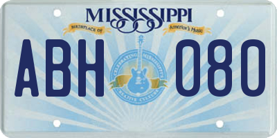 MS license plate ABH080