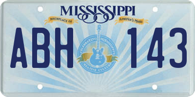 MS license plate ABH143