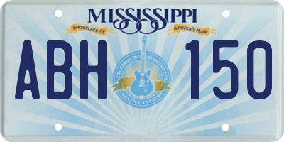 MS license plate ABH150