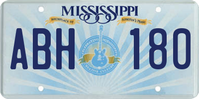MS license plate ABH180