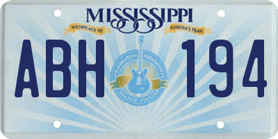 MS license plate ABH194