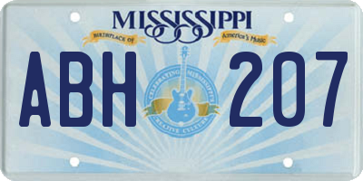 MS license plate ABH207
