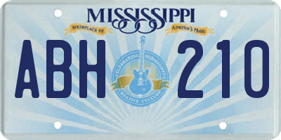 MS license plate ABH210