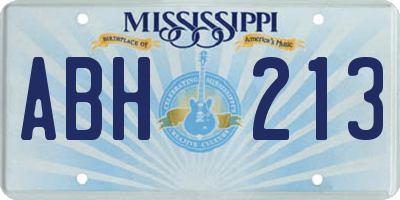 MS license plate ABH213